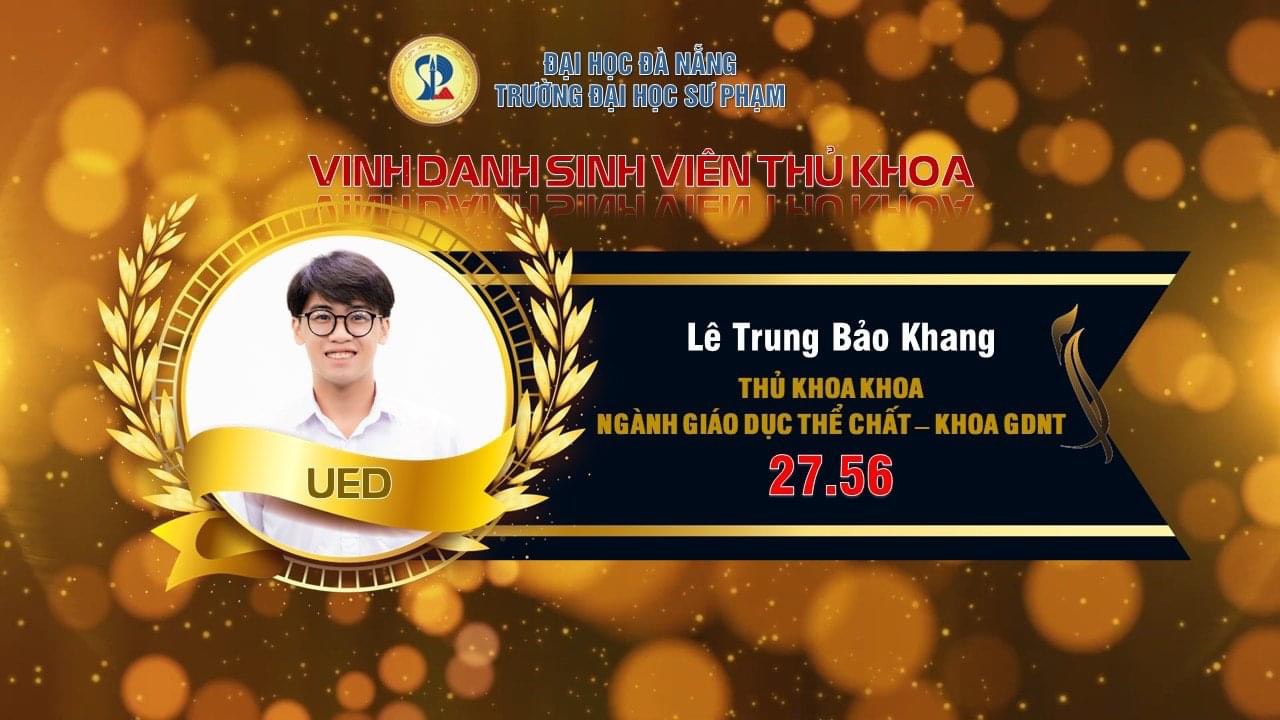 Tân sinh viên Lê Trung Bảo Khang lớp 23SGT - Thủ khoa Khoa Giáo dục Nghệ thuật